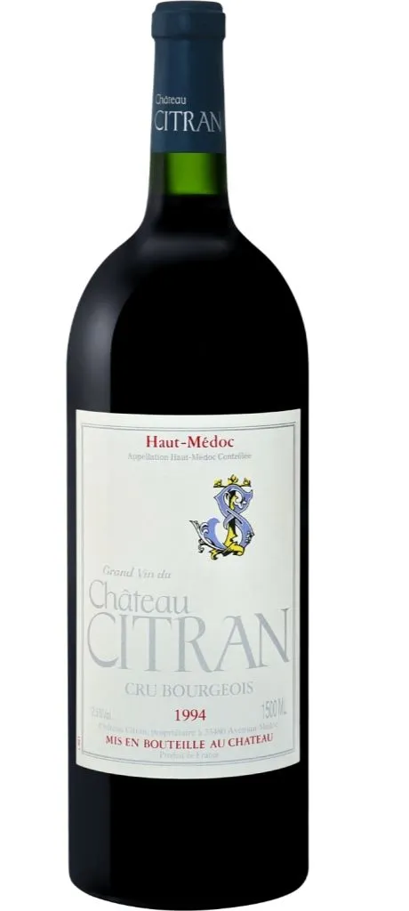 SOC CHATEAU CITRAN MEDOC CHATEAU CITRAN, Cru Bourgeois, Rouge, 1994, Haut-Médoc. Image de la bouteille