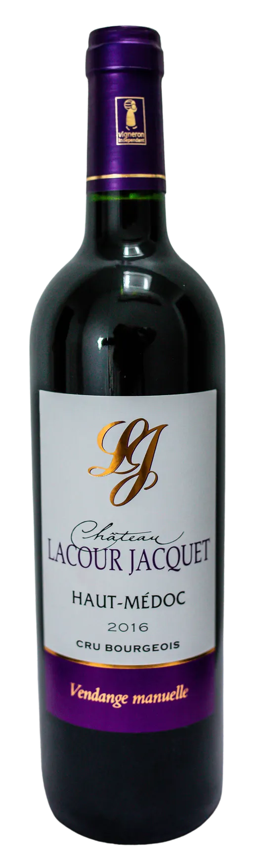 LARTIGUE (CUSSAC-FORT-MEDOC) Château Lacour Jacquet, Rosso, 2016, Haut-Médoc. Immagine della bottiglia