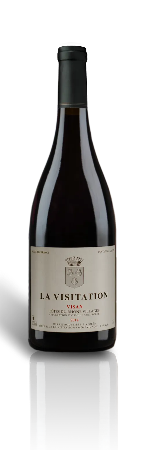 Domaine de la VISITATION, Tinto, 2021, Côtes du Rhône Villages Visan. Imagen de botella