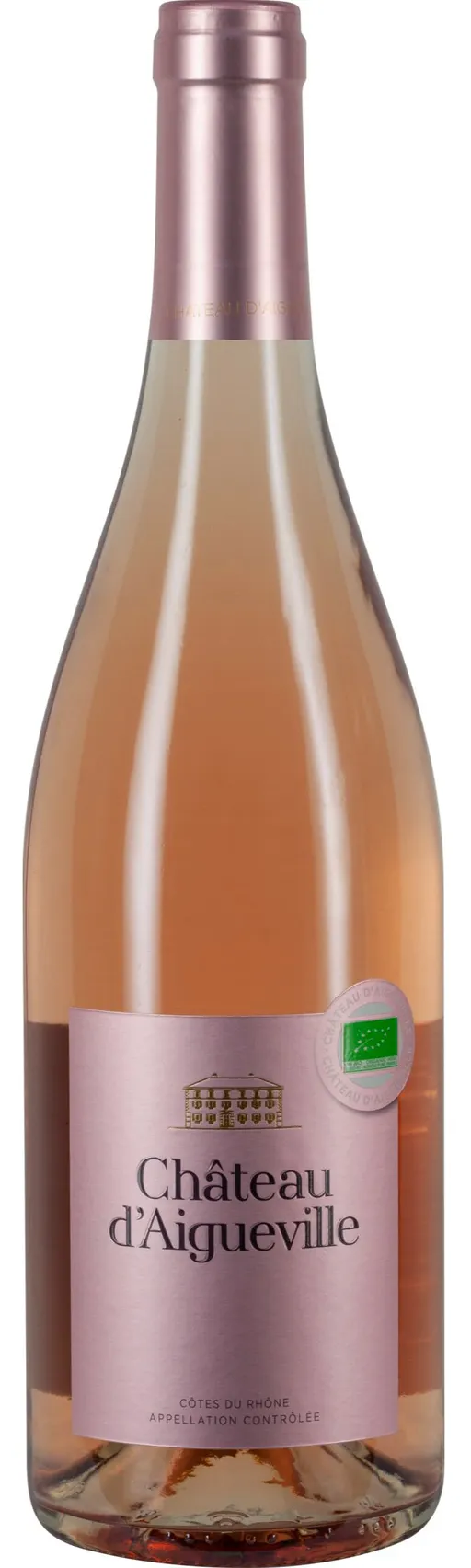 CHATEAU D'AIGUEVILLE (UCHAUX) CHATEAU D'AIGUEVILLE, Rosé, 2022, Côtes du Rhône. Image de la bouteille