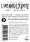 SCEA DES COTEAUX DE BASSAC L’Incandescente, Rosé, 2021. Contre-étiquette