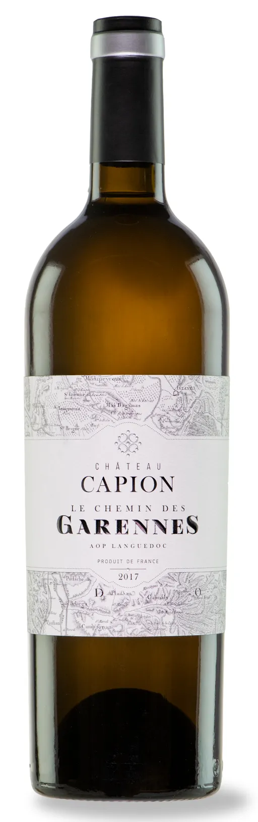 Château Capion Le Chemin des Garennes, Blanc, 2017, Languedoc. Image de la bouteille