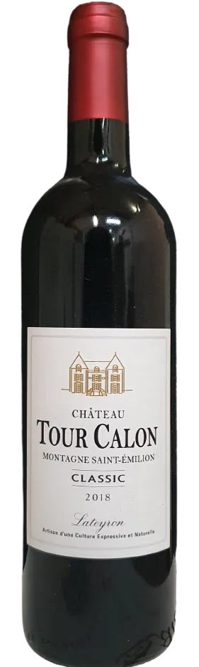 SCEA PAUL ET CLAUDE LATEYRON Château Tour Calon Classic, Rot, 2018, Montagne-Saint-Emilion. Flaschenabbildung