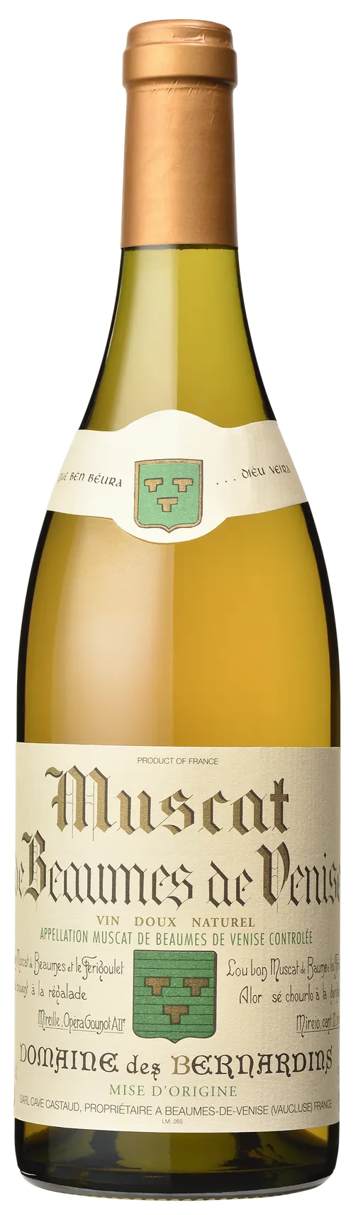 CAVE CASTAUD Domaine des Bernardins, Bianco, 2021, Muscat de Beaumes-de-Venise. Immagine della bottiglia