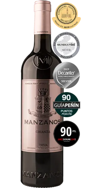 BODEGAS MANZANOS SL. Manzanos, Crianza, Tinto, 2019, Rioja. Imagen de botella