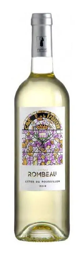 Scea domaine de Rombeau CHÂTEAU ROMBEAU, Bianco, 2019, Côtes du Roussillon. Immagine della bottiglia