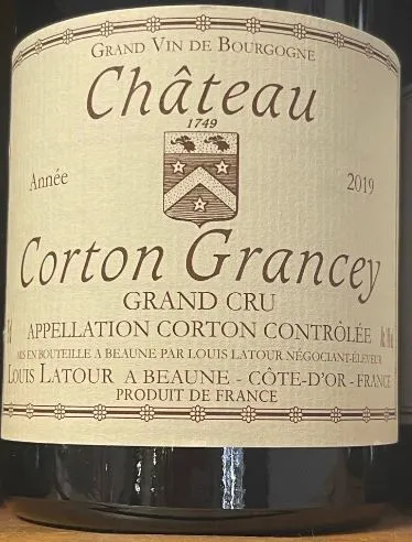 INDIVISION LOUIS NOEL LATOUR Chateau Corton Grancey, Grand Cru, Rouge, 2019, Corton. Étiquette
