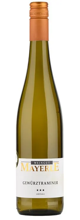 Weingut Mayerle, GEWÜRZTRAMINER *** EDELSÜSS, Blanc, 2021, Württemberg. Image de la bouteille