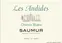 EARL LA PERRIERE (BELLEVIGNE-LES-CHATEAUX) Les Andides, Chenin Blanc, White, 2020, Saumur. Front label