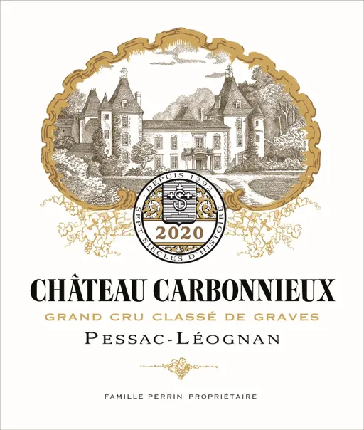Scea A. Perrin et fils CHATEAU CARBONNIEUX, Grand Cru Classé de Graves, Tinto, 2020, Pessac-Léognan. Etiqueta frontal