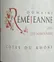 KLEIN Domaine La Réméjeanne, Les Arbousiers, Red, 2016, Côtes du Rhône. Front label