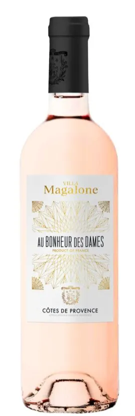 LE DOMAINE MAGALONE AU BONHEUR DES DAMES, Rosé, 2022, Côtes de Provence. Image de la bouteille