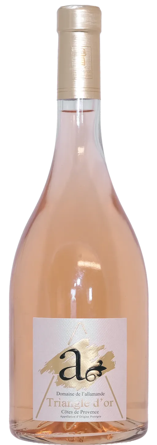 DOMAINE DE L'ALLAMANDE (CUERS) TRIANGLE D'OR, Médaille d'or CGA 2022, Rosato, 2022, Côtes de Provence. Immagine della bottiglia