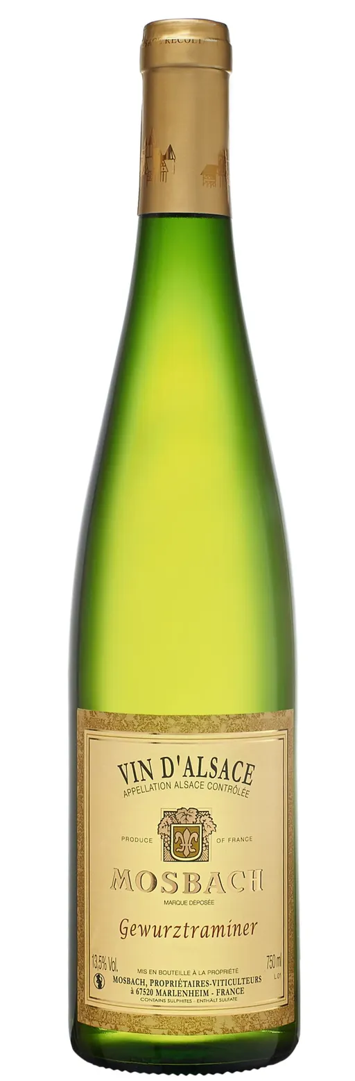 EARL MOSBACH (MARLENHEIM) Gewurztraminer Mosbach, Blanc, 2020, Alsace ou Vin d'Alsace. Image de la bouteille