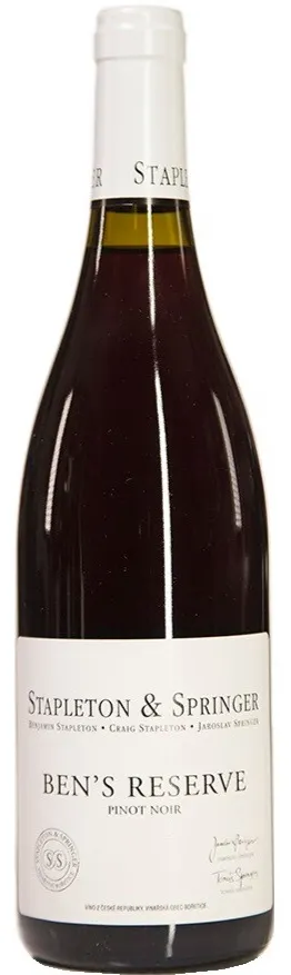 Stapleton & Springer Ben's Reserve, Pinot Noir, Tinto, 2016, Morava. Imagen de botella