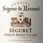 DOMAINE SEIGNEUR DE RENOUARD, Tinto, 2018, Côtes du Rhône Villages Séguret. Etiqueta frontal