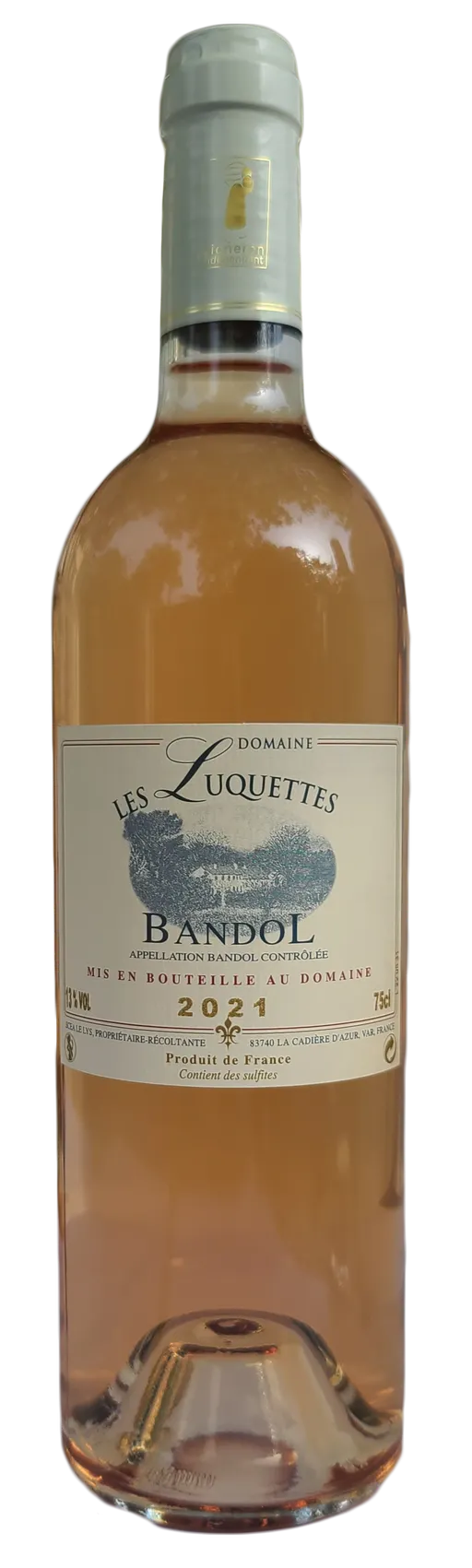 LE LYS (LA CADIERE D'AZUR) Domaine Les Luquettes, Rosato, 2021, Bandol. Immagine della bottiglia