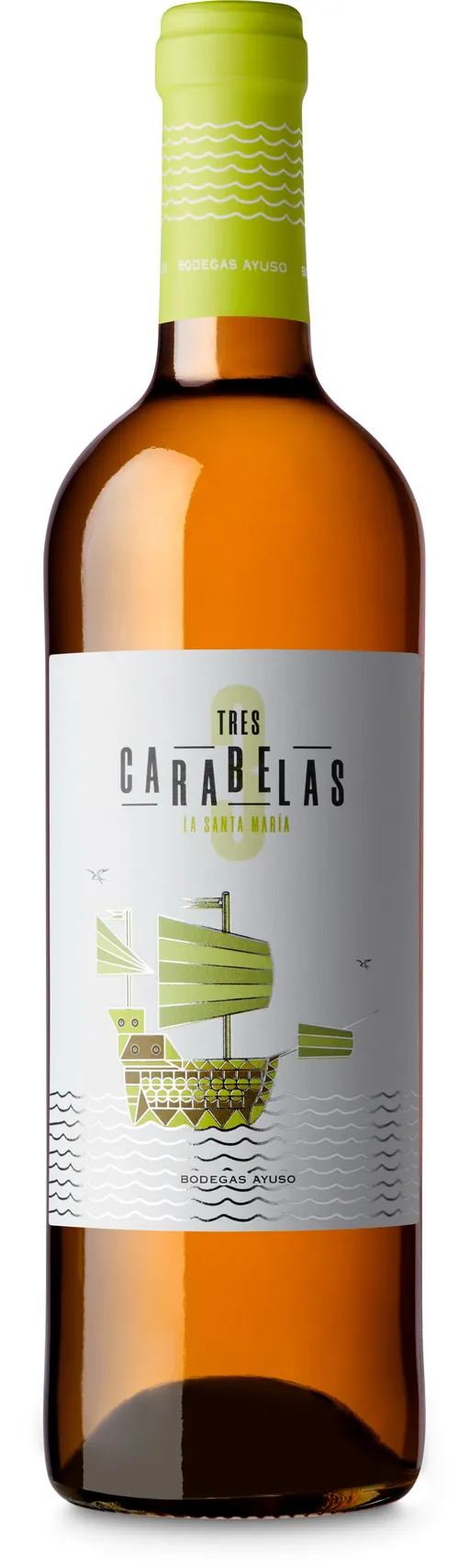 BODEGAS AYUSO SL TRES CARABELAS, White, White, NV, La Mancha. Bottle image