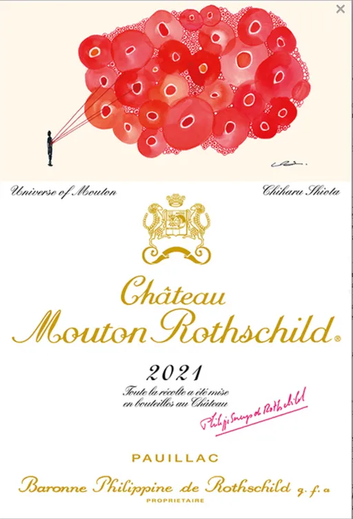 Château Mouton Rothschild, Premier Grand Cru Classé, Rosso, 2021, Pauillac. Etichetta frontale