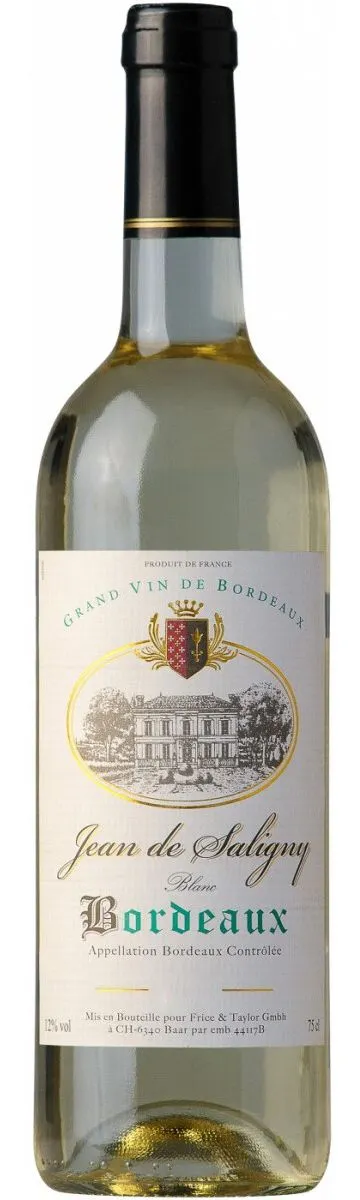 Château De La Rivière JEAN DE SALIGNY, Blanc, 2018, Bordeaux. Image de la bouteille
