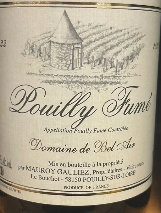 MAUROY-GAULIEZ EARL Domaine de Bel Air, White, 2022, Pouilly-Fumé ou Blanc Fumé de Pouilly. Front label
