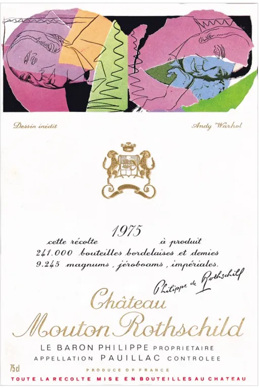 Château Mouton Rothschild, Premier Grand Cru Classé, Rosso, 1975, Pauillac. Etichetta frontale