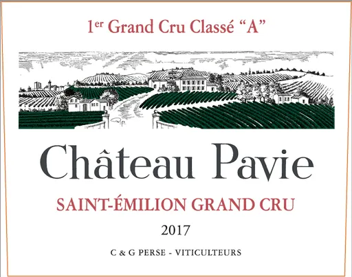 CHATEAU PAVIE SOCIETE CIVILE AGRICOLE CHATEAU PAVIE, Premier Grand Cru Classé, Rouge, 2017, Saint-Emilion grand cru. Étiquette