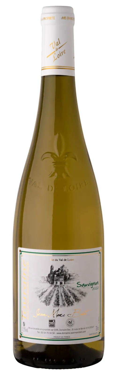 DOMAINE BIET Jean-Marc Biet Sauvignon, White, 2022, Touraine. Bottle image