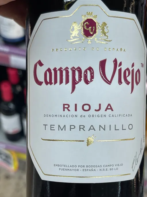 Campo Viejo, Tempranillo, Red, 2020, Rioja. Front label