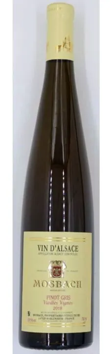 GFA MOSBACH (MARLENHEIM) Pinot Gris Vieilles Vignes Mosbach, Blanc, 2018, Alsace ou Vin d'Alsace. Image de la bouteille