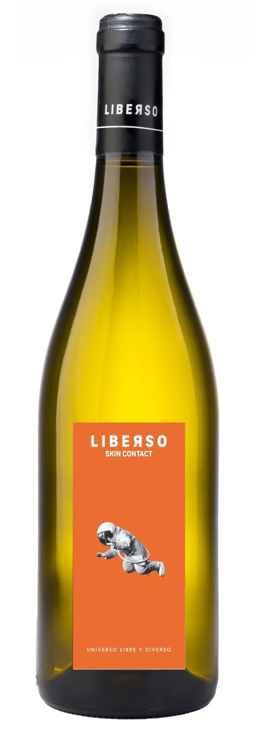 Liberso Curioso Verdejo Liberso Skin Contact, Orange Wine, Bianco, NV. Immagine della bottiglia