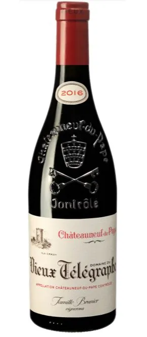 SCEA HENRI BRUNIER ET FILS (BEDARRIDES) Domaine du Vieux Telegraphe, Rot, 2016, Châteauneuf-du-Pape. Flaschenabbildung