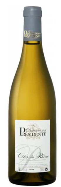 MAX AUBERT (SAINTE-CECILE-LES-VIGNES) DOMAINE DE LA PRESIDENTE, Grands Classique, Blanc, 2020, Côtes du Rhône. Image de la bouteille