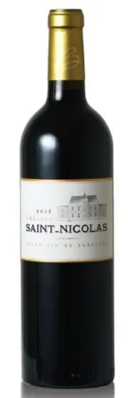 Vignobles Benito Chateau Saint Nicolas, Red, 2015, Côtes de Bordeaux Cadillac. Bottle image