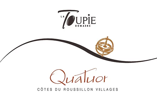DOMAINE LA TOUPIE QUATUOR, Red, 2019, Côtes du Roussillon Villages. Front label