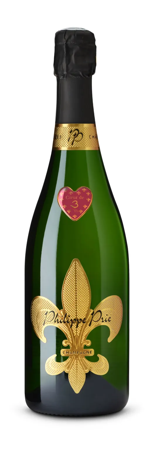 SARL CHAMPAGNE PRIÉ CHAMPAGNE PHILIPPE PRIÉ, Coeur de 3, Blanc, NV, Champagne. Image de la bouteille