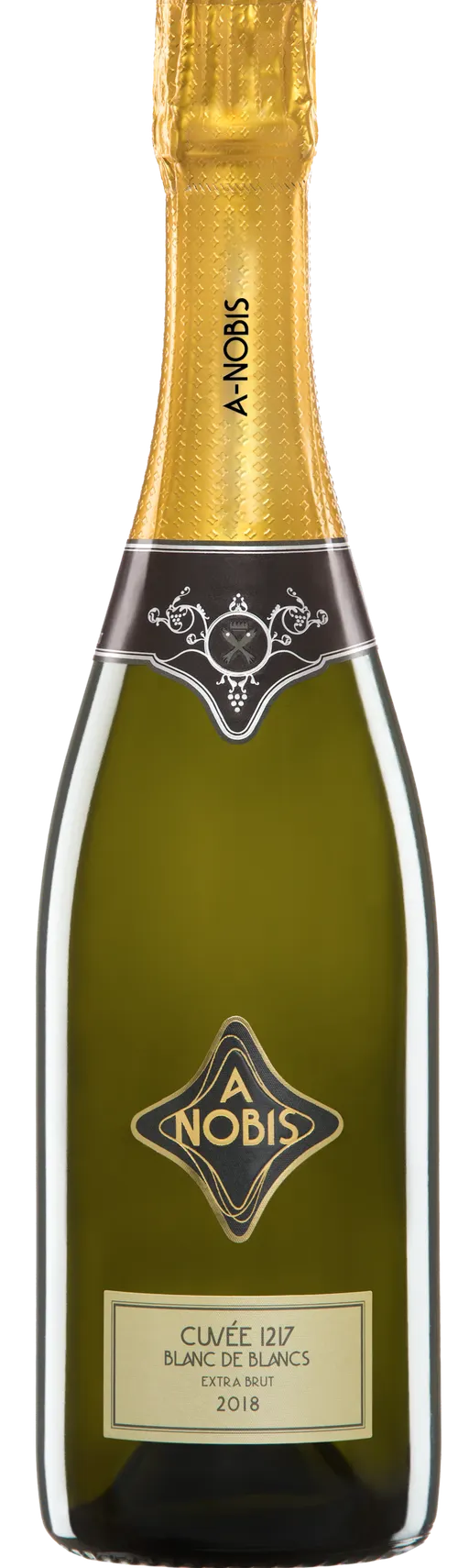 A-NOBIS Sektkellerei Norbert Szigeti GmbH Cuvée 1217, Blanc de Blancs, Bianco, 2018, Burgenland. Immagine della bottiglia