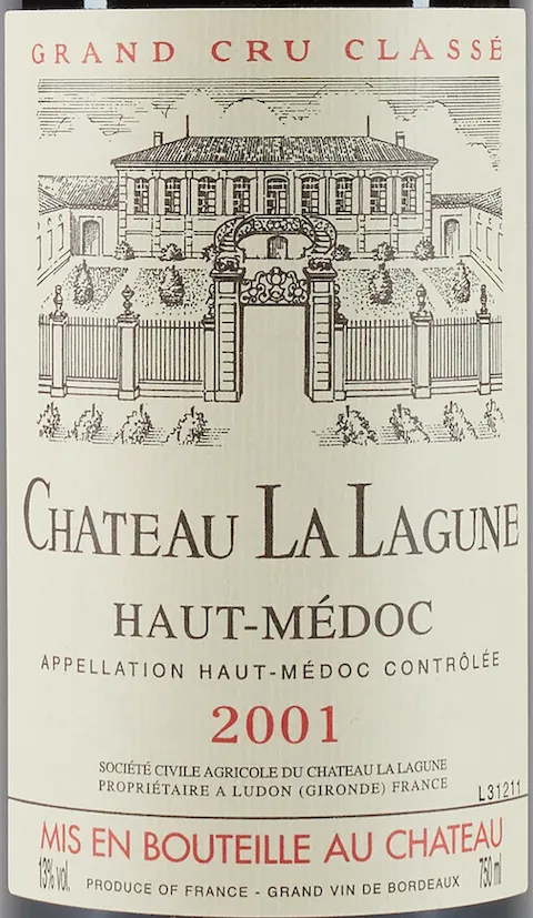 SOC CIVILE AGRC DU CHATEAU LA LAGUNE Château La Lagune, Troisième Cru Classé, Red, 2001, Haut-Médoc. Front label