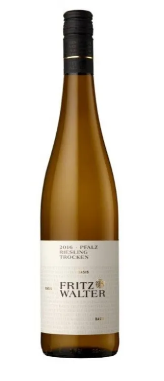 Fritz Walter, Riesling, Weiß, 2016, Pfalz. Flaschenabbildung