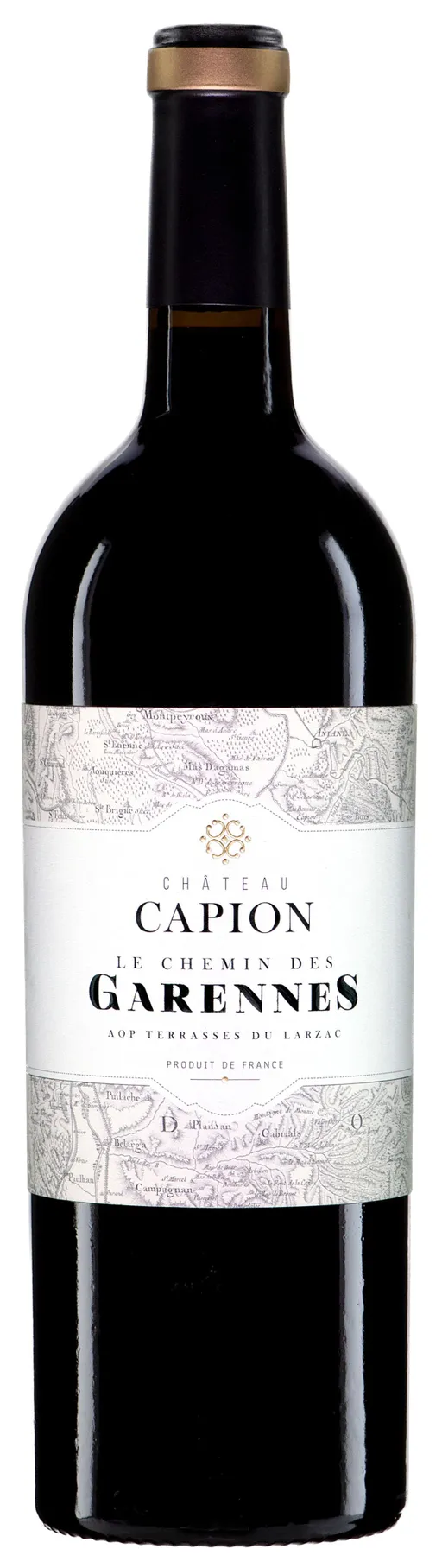 Château Capion Le Chemin des Garennes, Rosso, 2020, Terrasses du Larzac. Immagine della bottiglia