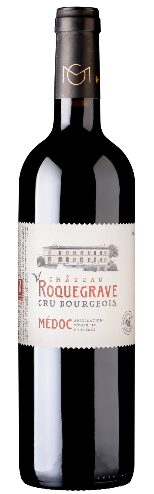 Château Roquegrave, Cru Bourgeois, Tinto, 2019, Médoc. Imagen de botella