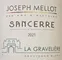 VIGNOBLES JOSEPH MELLOT PERE ET FILS La Gravelière, Blanc, 2021, Sancerre. Étiquette