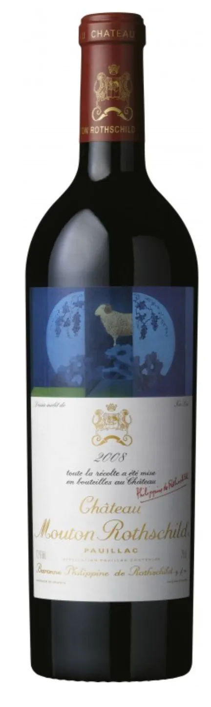 Château Mouton Rothschild, Premier Grand Cru Classé, Rosso, 2008, Pauillac. Immagine della bottiglia