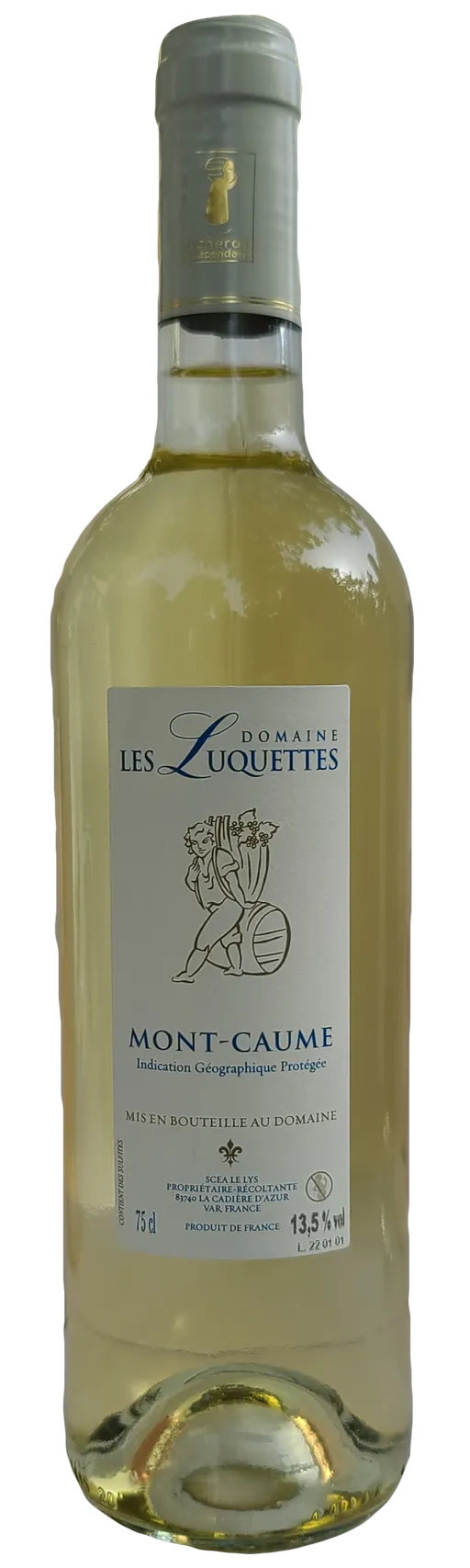 LE LYS (LA CADIERE D'AZUR) Domaine Les Luquettes, Weiß, NV, Mont Caume. Flaschenabbildung