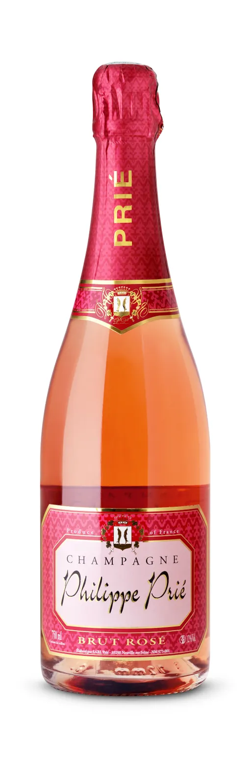 SARL CHAMPAGNE PRIÉ CHAMPAGNE PHILIPPE PRIÉ, Brut Rosé, Rosé, NV, Champagne. Image de la bouteille