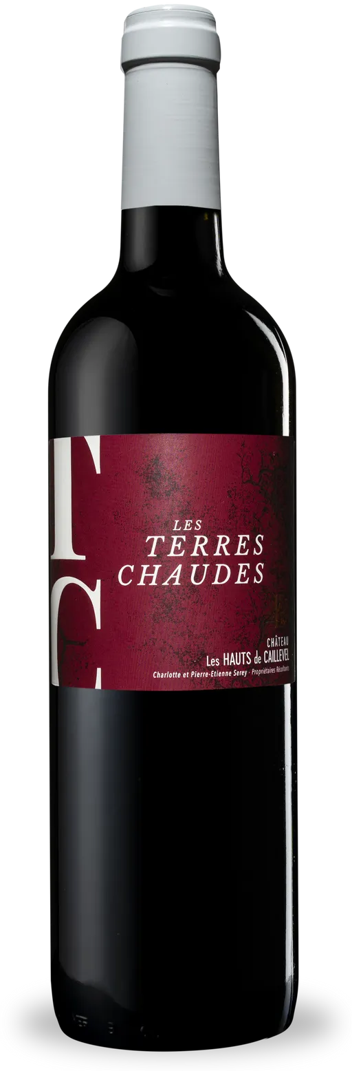 CHATEAU LES HAUTS DE CAILLEVEL LES TERRES CHAUDES, Rot, 2020, Côtes de Bergerac. Flaschenabbildung