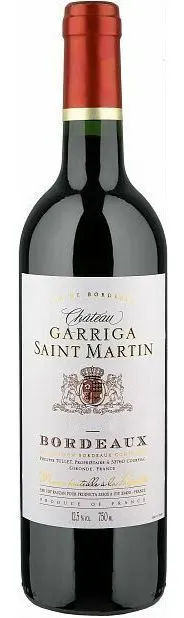 Producta Vignobles Chateau Garriga Saint Martin, Red, 2017, Bordeaux. Bottle image