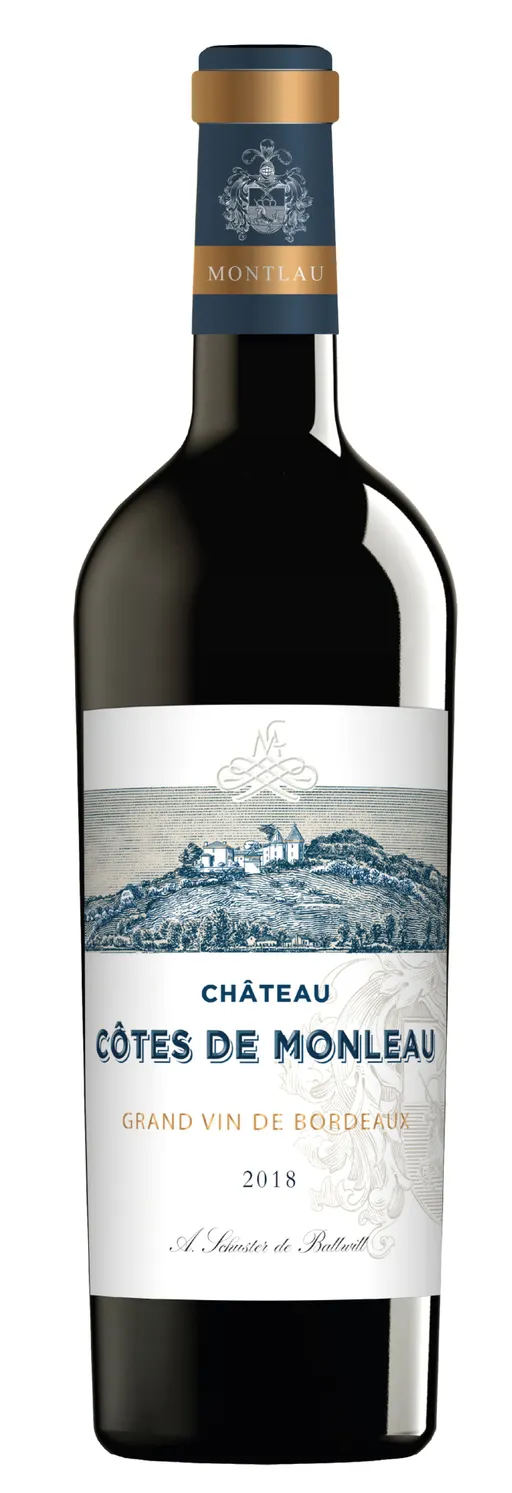 ARMAND SCHUSTER CHATEAU COTES DE MONLEAU, Rouge, 2018, Bordeaux supérieur. Image de la bouteille