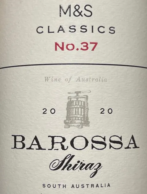 Smith & Son Pty Ltd M&S CLASSICS, No.37, Red, 2020, Barossa. Front label
