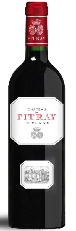 SOCIETE CIVILE DE LA FRERIE Château de Pitray, Premier Vin, Rosso, 2018, Côtes de Bordeaux Castillon. Immagine della bottiglia